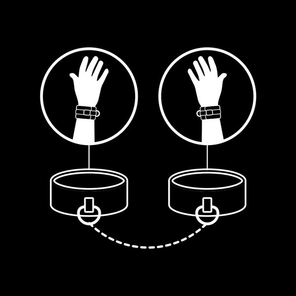 Fetish Submissive Handfesseln aus veganem Kunstleder • Schwarz