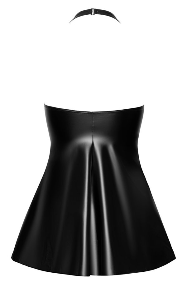 Noir Handmade Kleid  im edlen Material-Mix mit ausgestelltem Rock